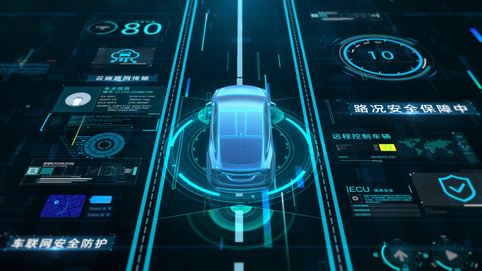 原创无人驾驶科技智能汽车展示视频素材