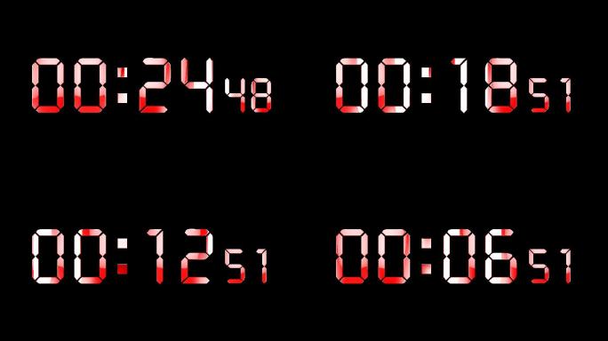 4K红色液晶数字倒数30秒钟精确毫秒 2