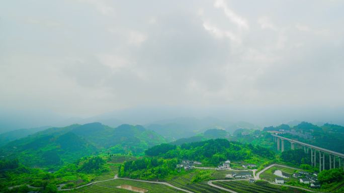 重庆周家山自然风光山川山脉