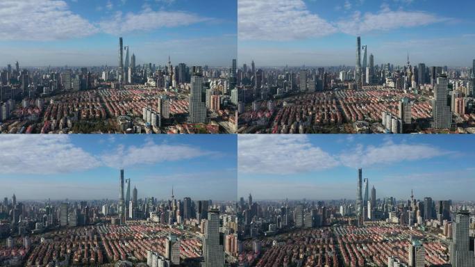 上海市中心的实时/鸟瞰图