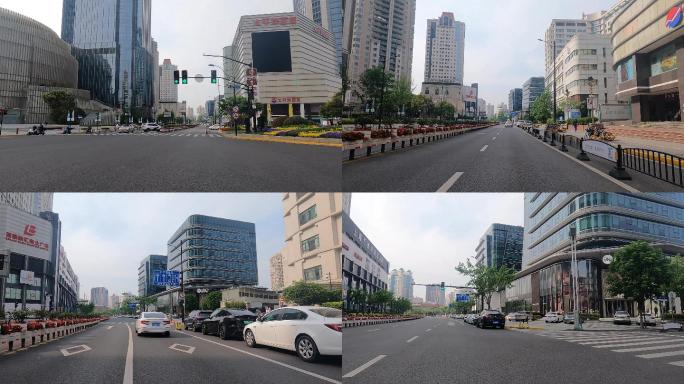 上海封城中的现代商业街道路况