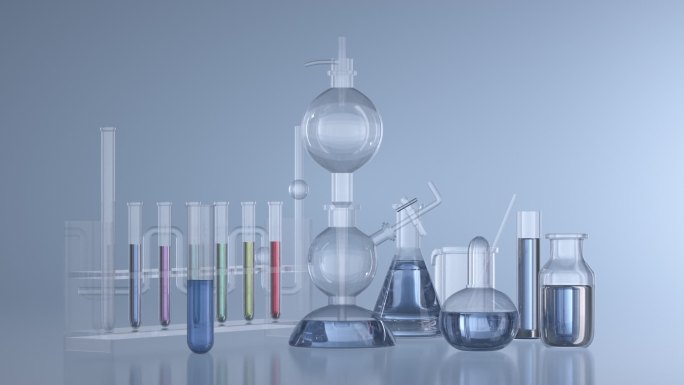 抽象未来科学生物医疗化学试验室动态视频