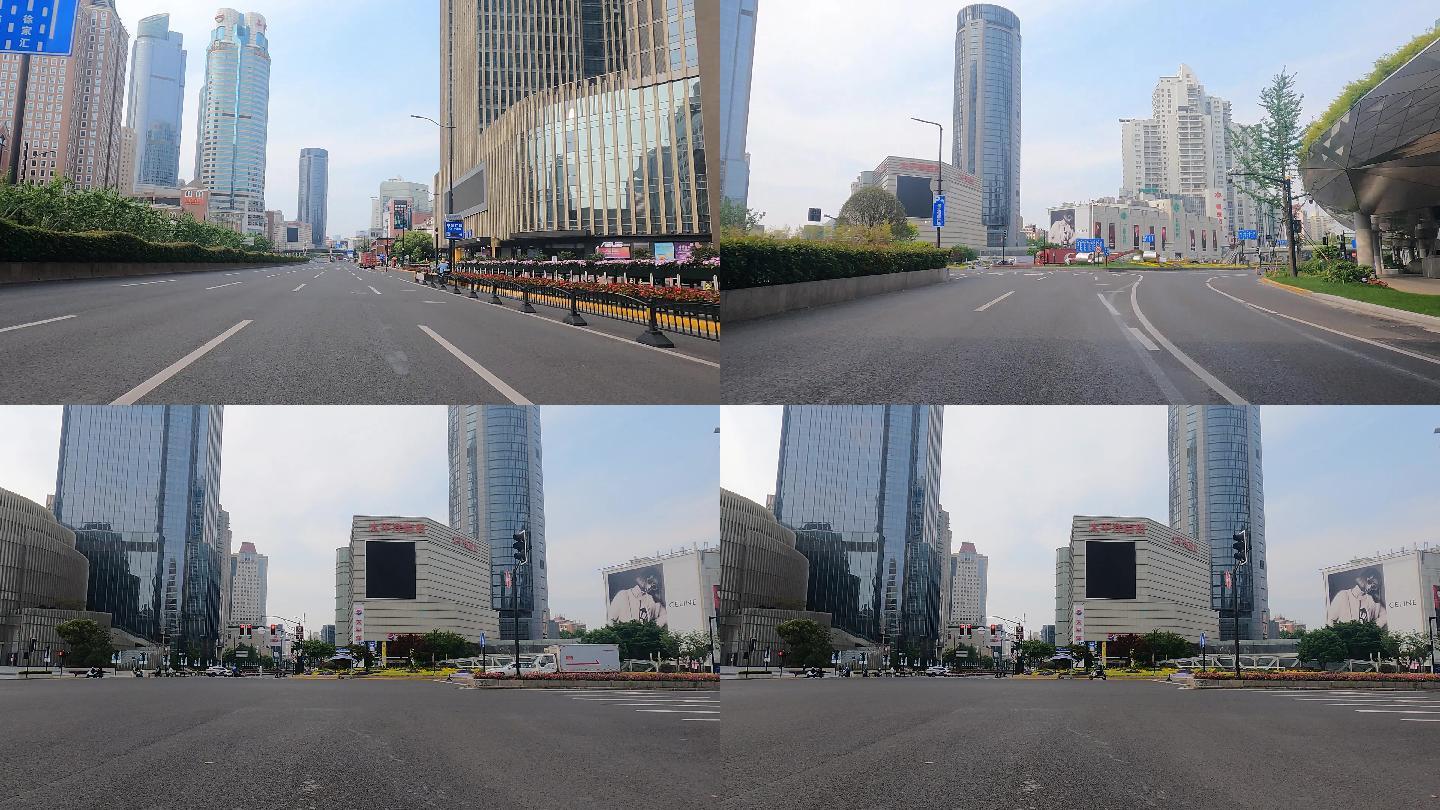 上海封城中的晴空街道建筑