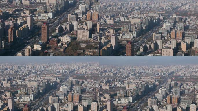 国贸顶层鸟瞰北京长安街城市中心区