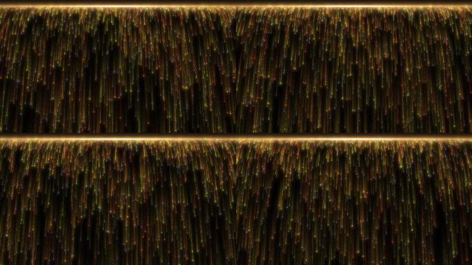 金红粒子瀑布下落