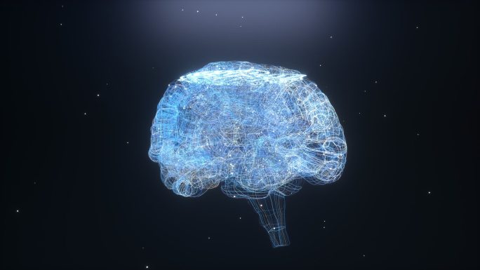 抽象全息人工大脑信息处理中心创意动态视频