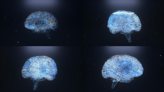 抽象全息人工大脑信息处理中心创意动态视频