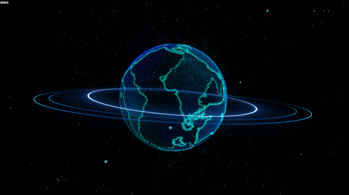 唯美科幻地球视频素材下载夜空粒子发光地球