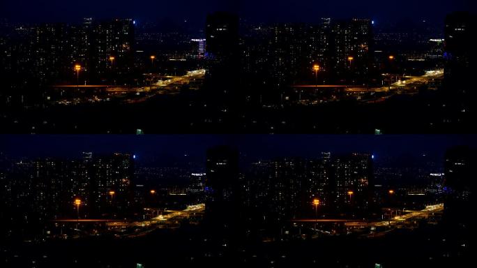 夜晚的济南高架桥