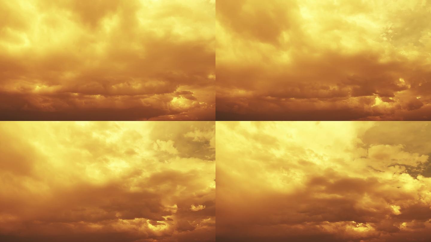 【HD天空】云端金色云朵大气庄重氛围背景