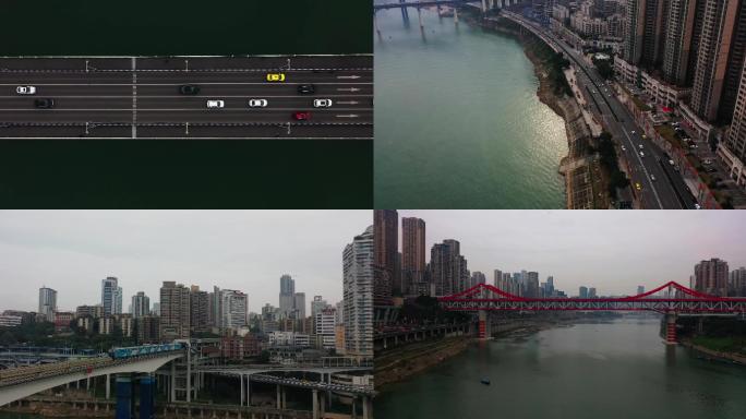 重庆江边渝澳大桥桥面素材干净桥素材