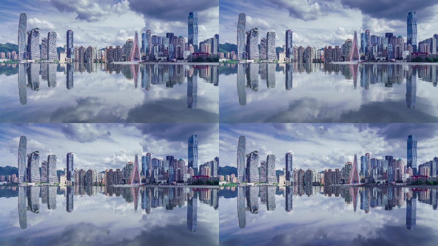 重庆主城环球金融中心洪崖洞全景延时摄影