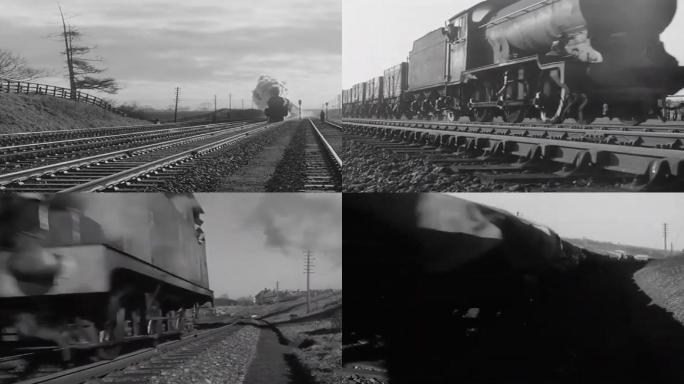 50年代蒸汽火车运输物资