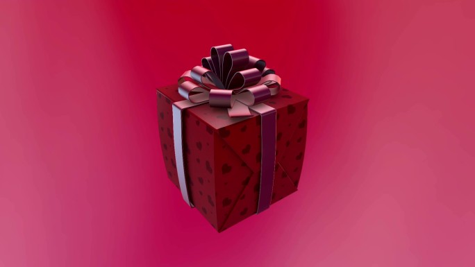 礼物动态背景包装盒VJ红色背景