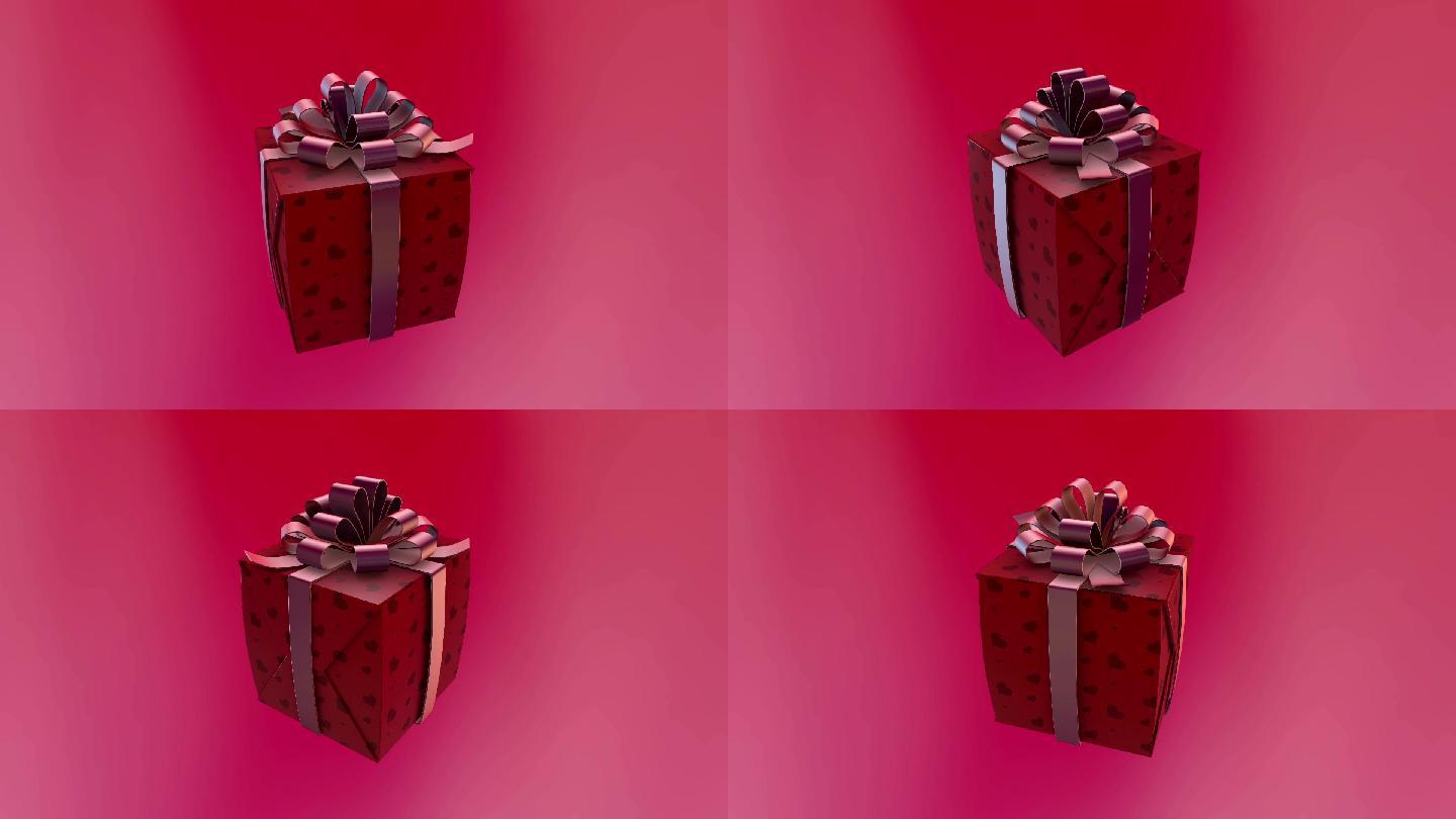 礼物动态背景包装盒VJ红色背景