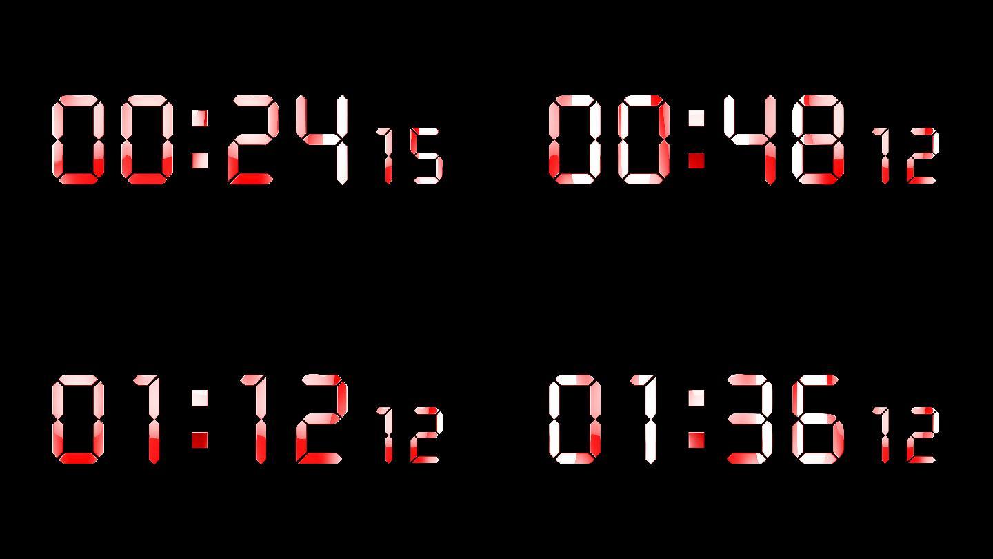4K红色液晶数字顺数2分钟精确毫秒 2