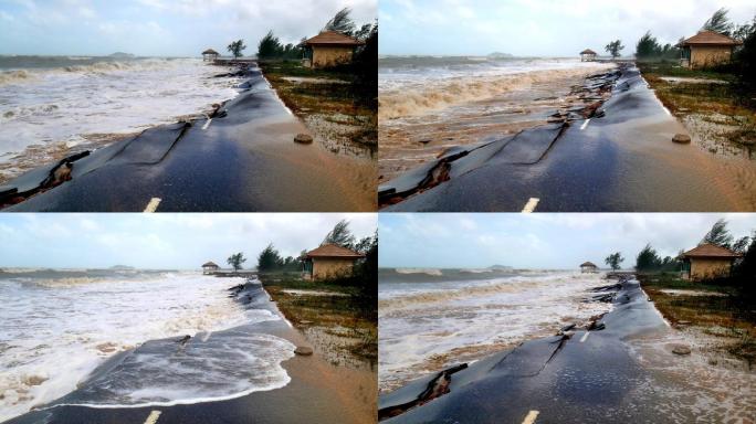 海边海水侵蚀破坏道路