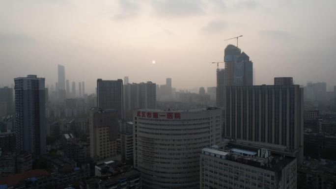 武汉市第一医院4k航拍视频素材