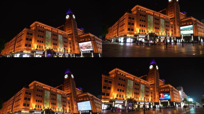 北京市百货大楼夜景视频素材4K