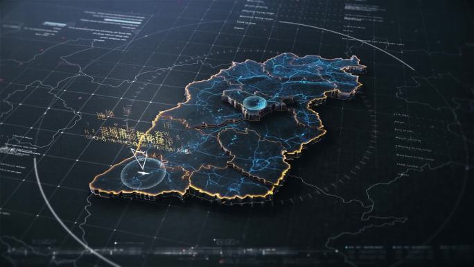 山西省黑金色科技感区位地图