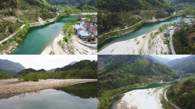 汉中市城固桔园小北河湑水河风景山清水秀