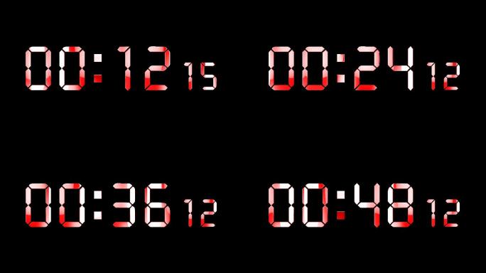 4K红色液晶数字顺数1分钟精确毫秒 2