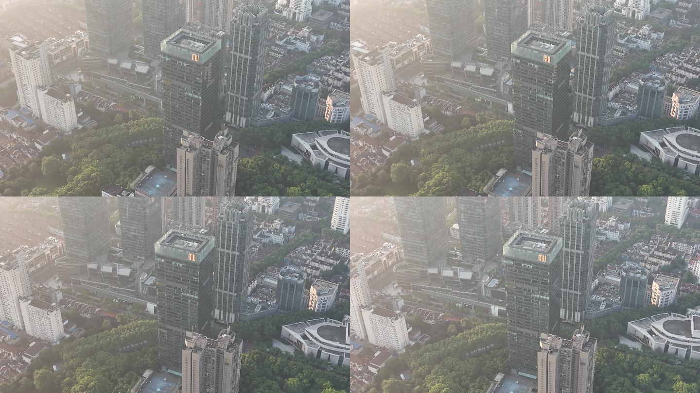 4K原素材-航拍上海嘉华中心大厦