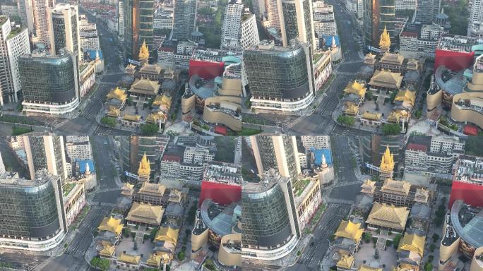 4K原素材-2022年上海空城，静安寺