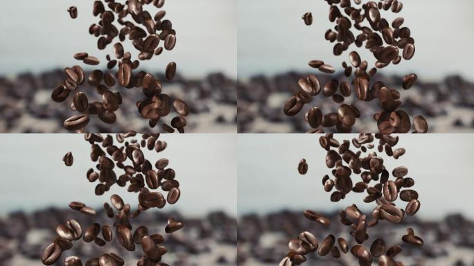 咖啡豆掉落咖啡豆