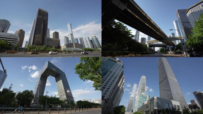 北京朝阳CBD国贸高楼大厦4K视频素材