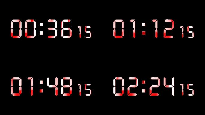 4K红色液晶数字顺数3分钟精确毫秒 2