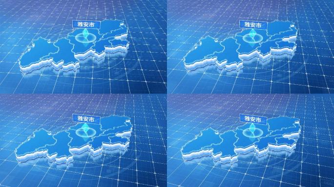 四川雅安市蓝色科技感定位地图