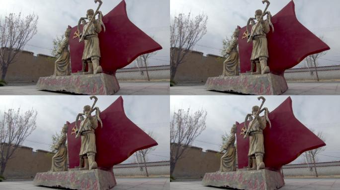 西藏民主改革第一村克松雕塑雕像