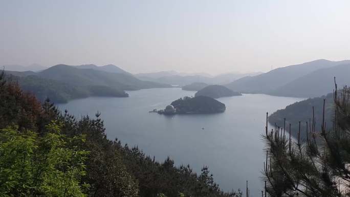 4K宁波九龙湖庙山观湖唯美景色