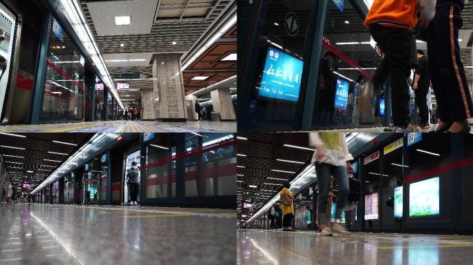 地铁进站乘客人流延时4K