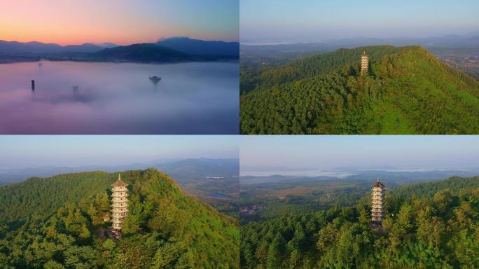 航拍丹东市宽甸县黄椅山国家火山公园