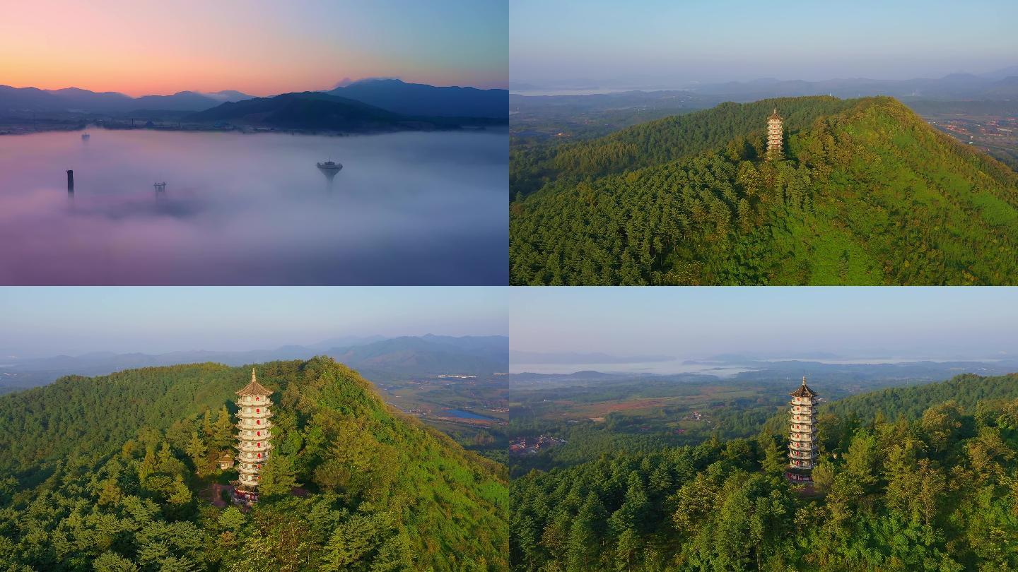 航拍丹东市宽甸县黄椅山国家火山公园