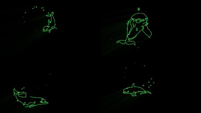 海豚激光表演-户外海豚投影
