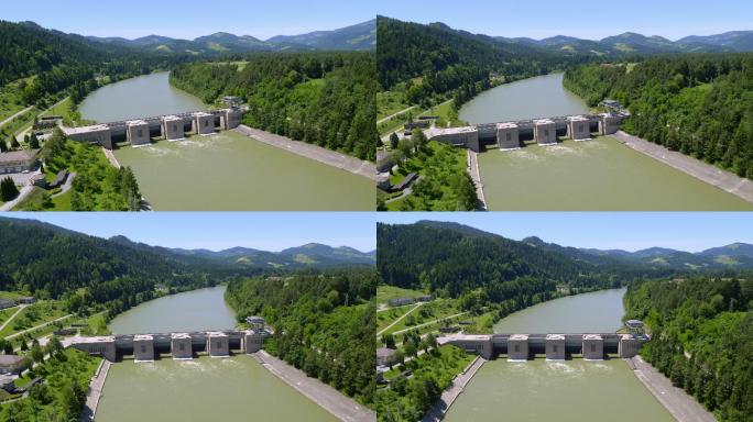 Vuzenica Drava河水电站鸟瞰图