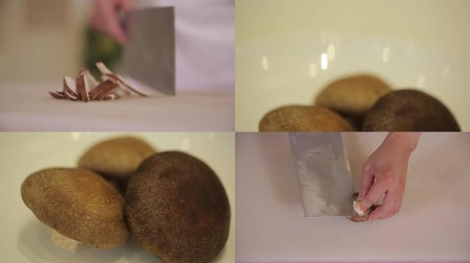 【镜头合集】菜刀切鲜香菇  (2)
