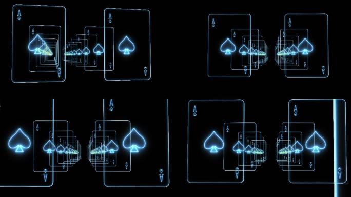 扑克展示扑克元素 时空穿梭黑桃A棋牌创意