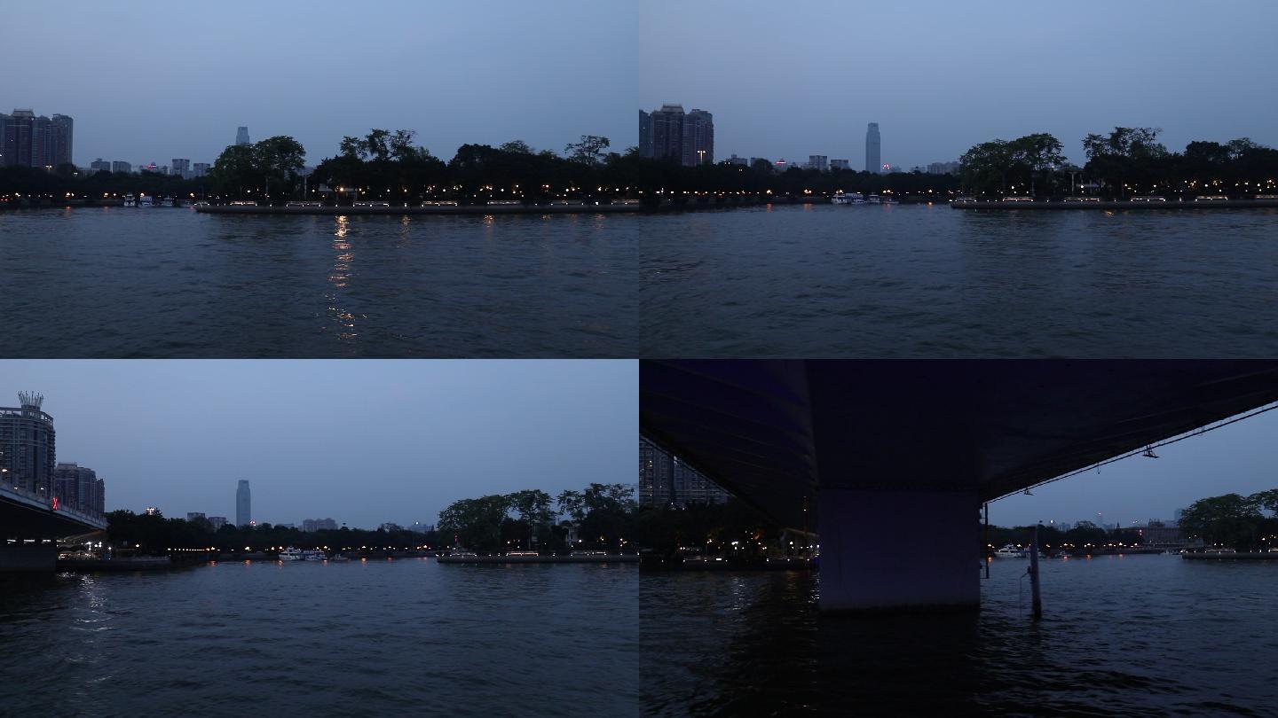 傍晚时的广州珠江风景