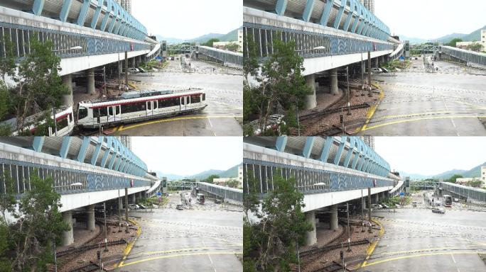 香港地铁铁路桥梁结构下的轻轨列车多层土木工程