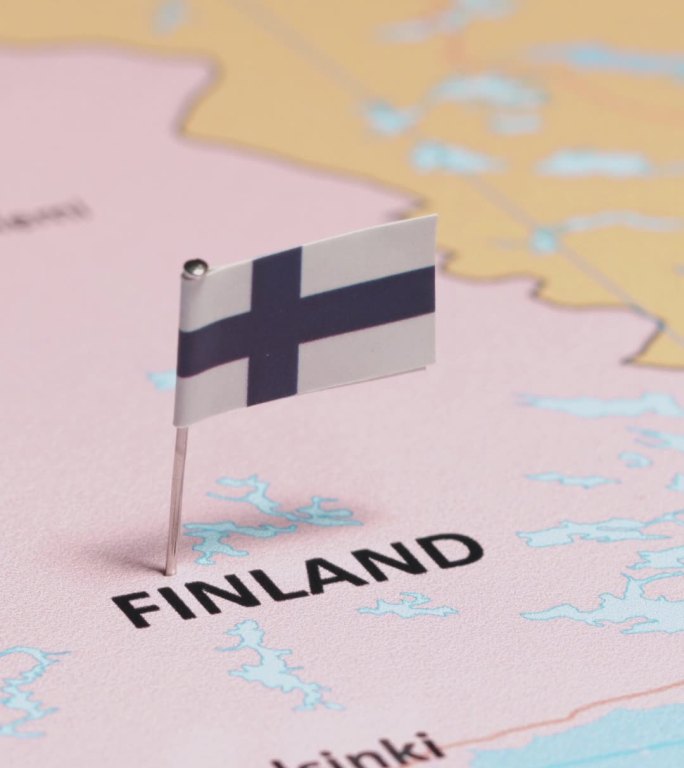 芬兰国旗垂直视频竖版手机地图展示