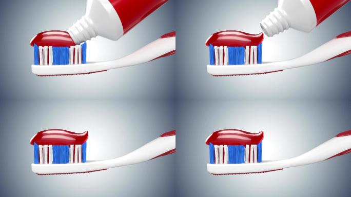 牙刷上的牙膏牙医牙齿健康挤牙膏