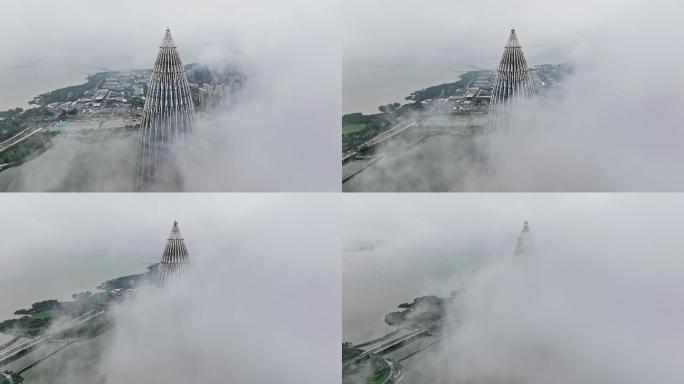 广东省深圳市南山区后海建筑群航拍