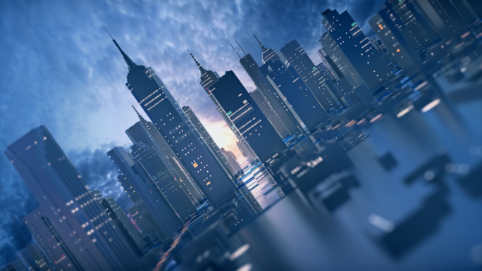 C4D科技虚拟智慧城市穿梭片头开场