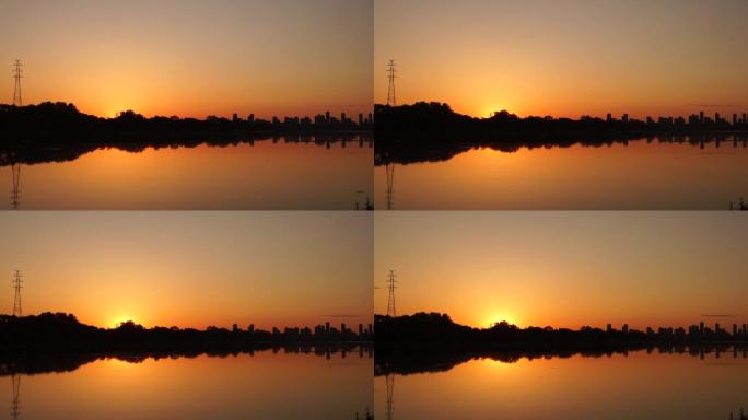 河边日出太阳出来旭日东升东方红太阳升早晨