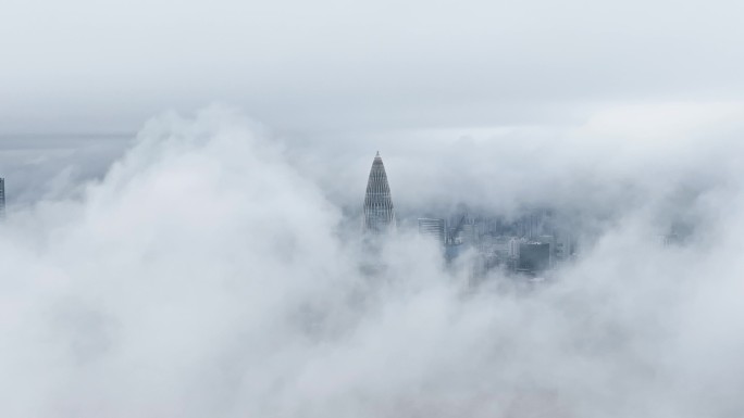 广东省深圳市南山区后海建筑群航拍