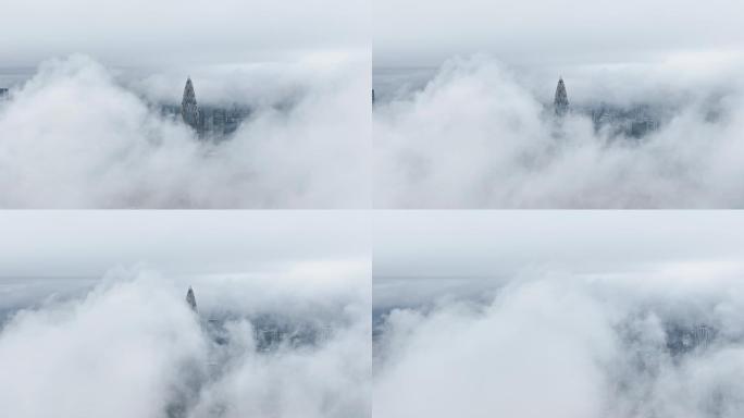 广东省深圳市南山区后海建筑群航拍